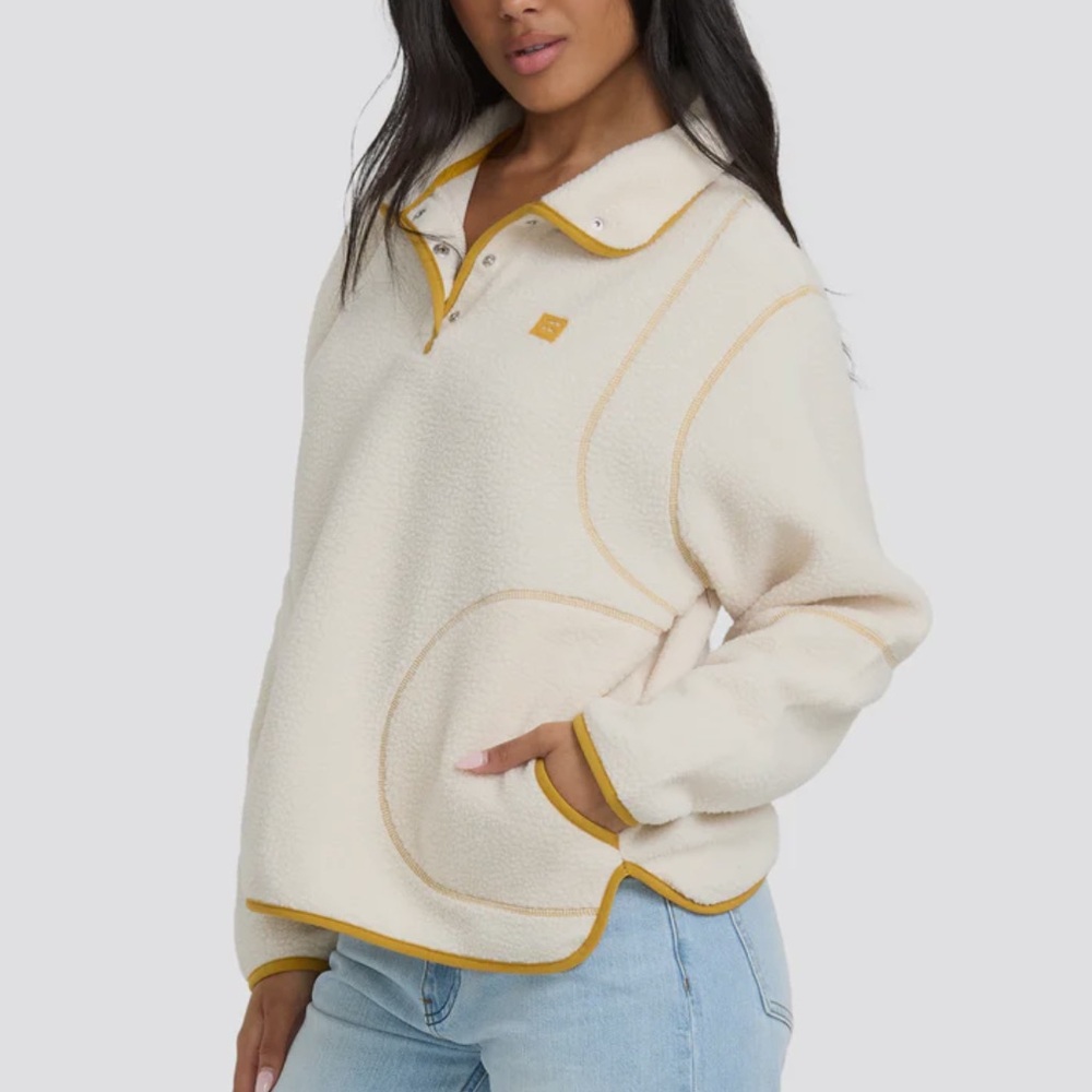 Billabong Streamer Half Snap Sherpa Fleece Pullover - Picture 1 of 4